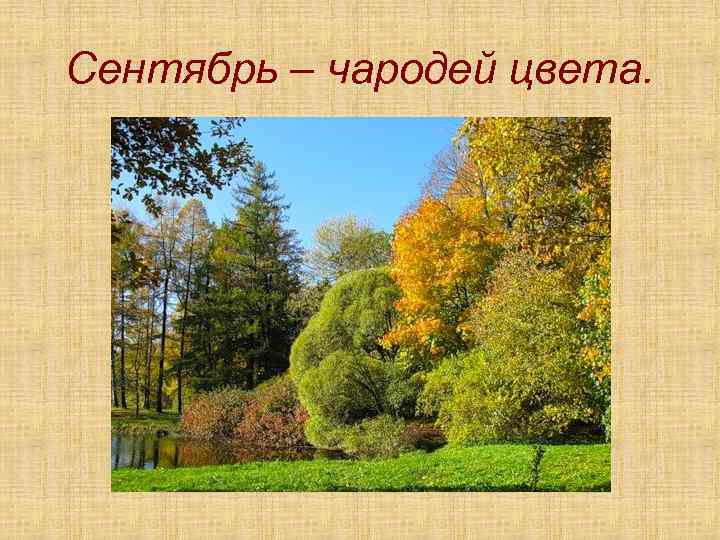 Сентябрь – чародей цвета. 