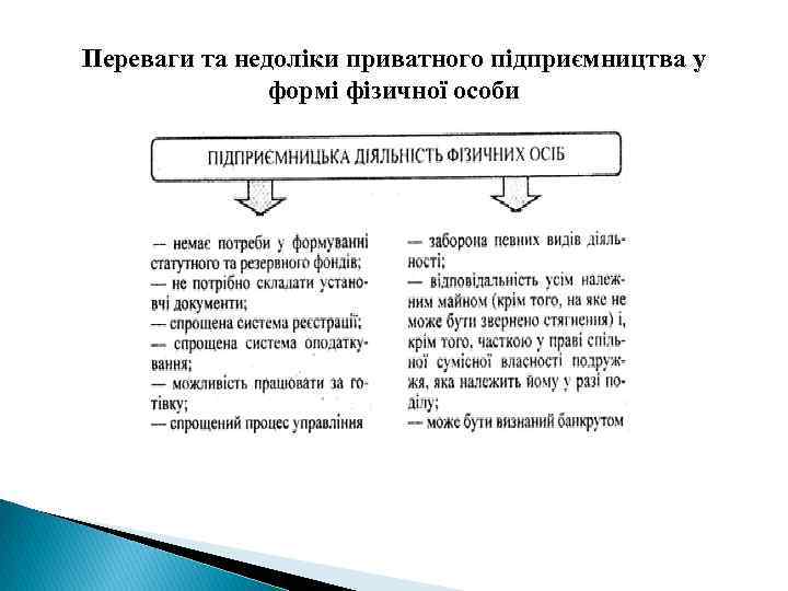 Переваги та недоліки приватного підприємництва у формі фізичної особи 