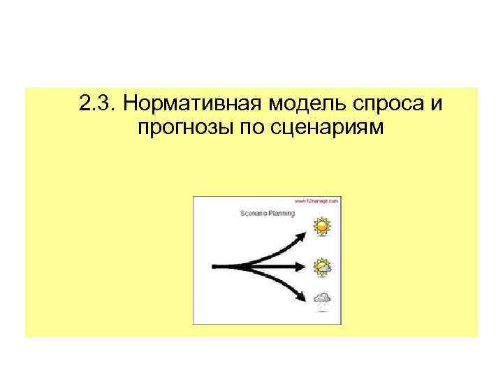 2. 3. Нормативная модель спроса и прогнозы по сценариям 