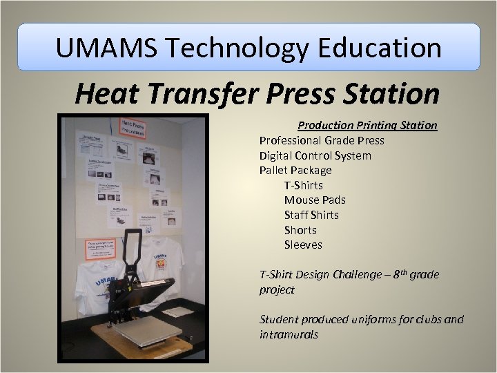 UMAMS Technology Education Heat Transfer Press Station Production Printing Station Professional Grade Press Digital