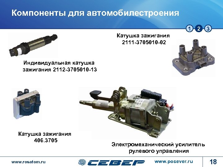 Компоненты для автомобилестроения 1 2 3 Катушка зажигания 2111 -3705010 -02 Индивидуальная катушка зажигания