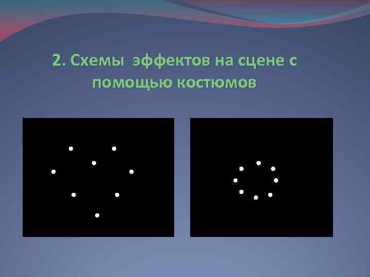2. Схемы эффектов на сцене с помощью костюмов 