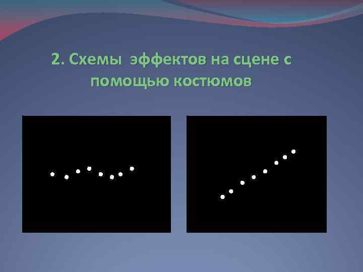 2. Схемы эффектов на сцене с помощью костюмов 