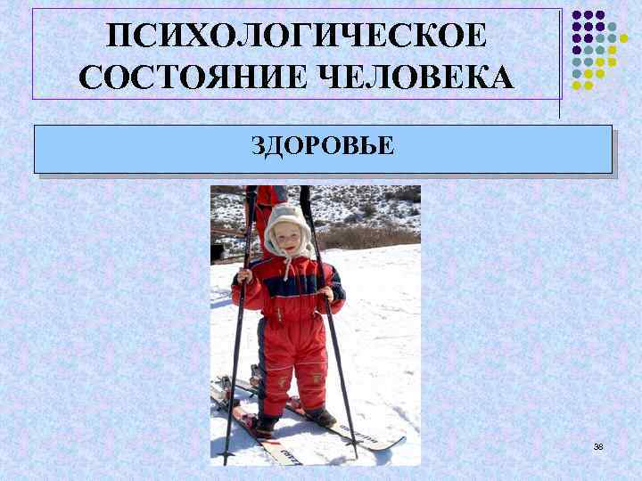 ПСИХОЛОГИЧЕСКОЕ СОСТОЯНИЕ ЧЕЛОВЕКА ЗДОРОВЬЕ 38 