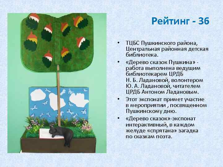 Рейтинг - 36 • ТЦБС Пушкинского района, Центральная районная детская библиотека. • «Дерево сказок