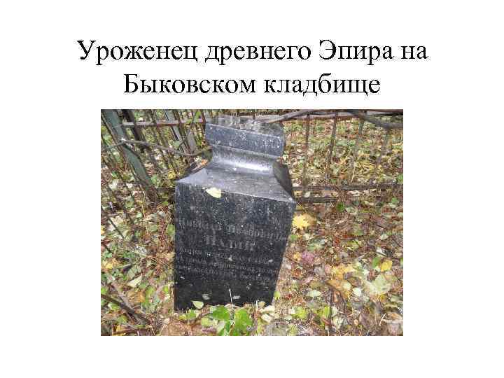 Уроженец древнего Эпира на Быковском кладбище 