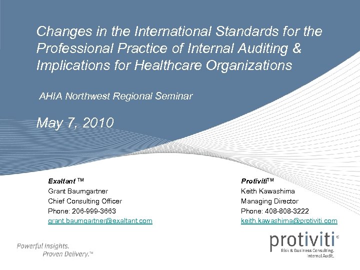 Changes in the International Standards for the Professional Practice of Internal Auditing & Implications