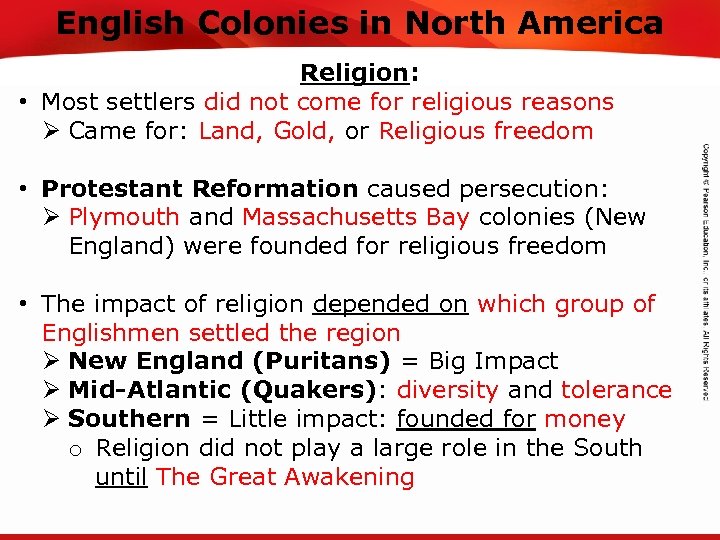 English Colonies in North America TEKS 8 C: Calculate percent composition and empirical and