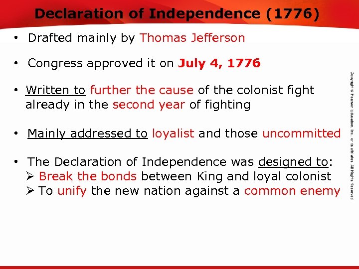 Declaration of Independence (1776) TEKS 8 C: Calculate percent composition and empirical and molecular