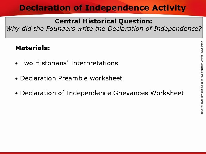 Declaration of Independence Activity TEKS 8 C: Calculate percent composition and empirical and molecular