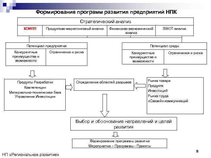 Подразделение дирекция. Формирование предприятия. Программа развития предприятия. Значение инфраструктурных ограничений для стратегического анализа. НПК организация.