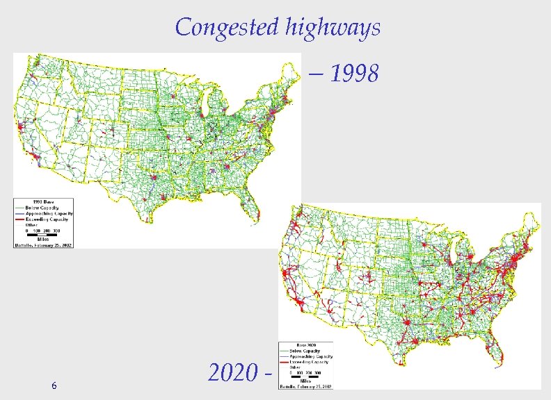 Congested highways – 1998 6 2020 - 