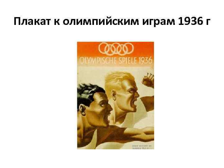 Плакат к олимпийским играм 1936 г 