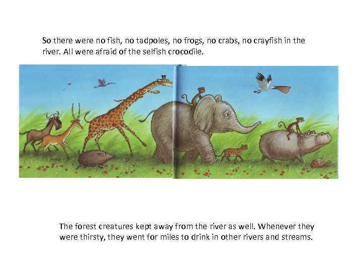 So there were no fish, no tadpoles, no frogs, no crabs, no crayfish in