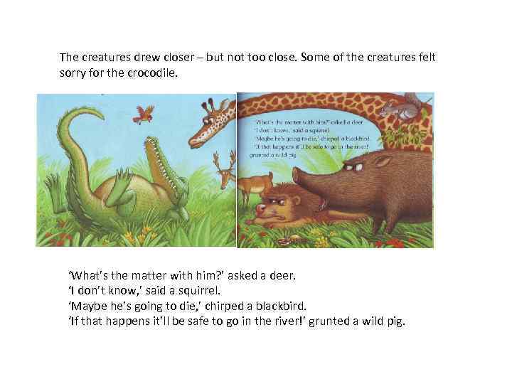 The creatures drew closer – but not too close. Some of the creatures felt