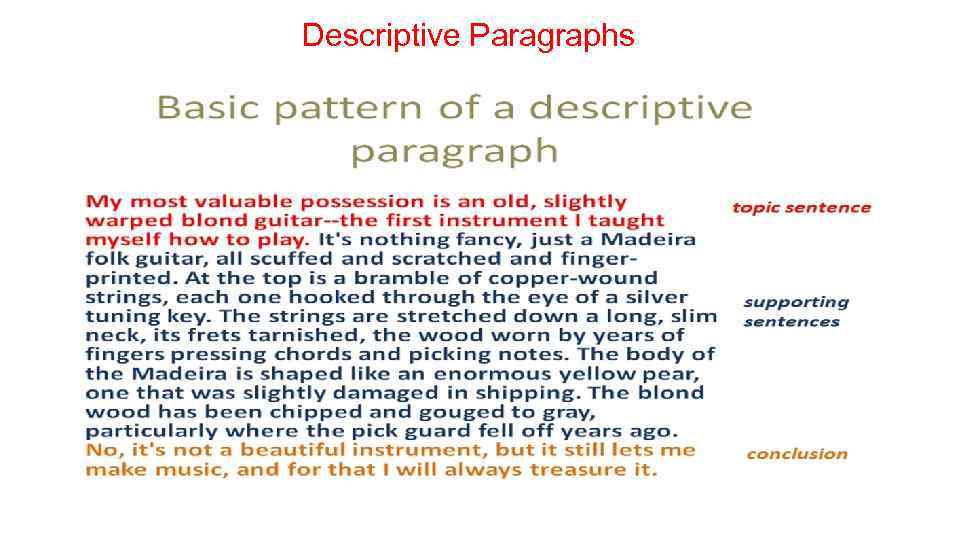 Descriptive Paragraphs 