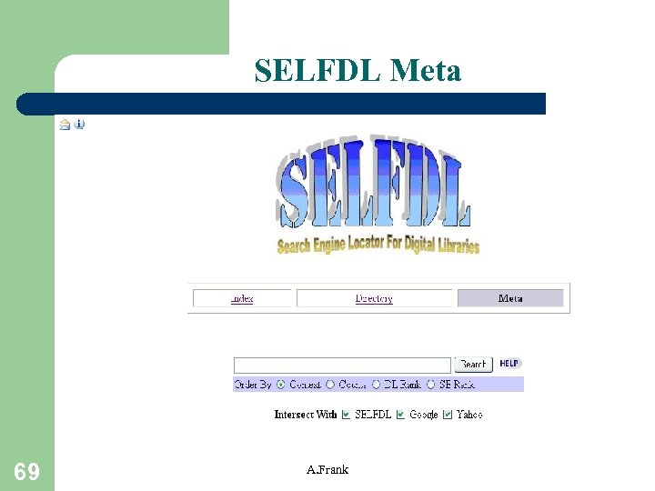 SELFDL Meta 69 A. Frank 