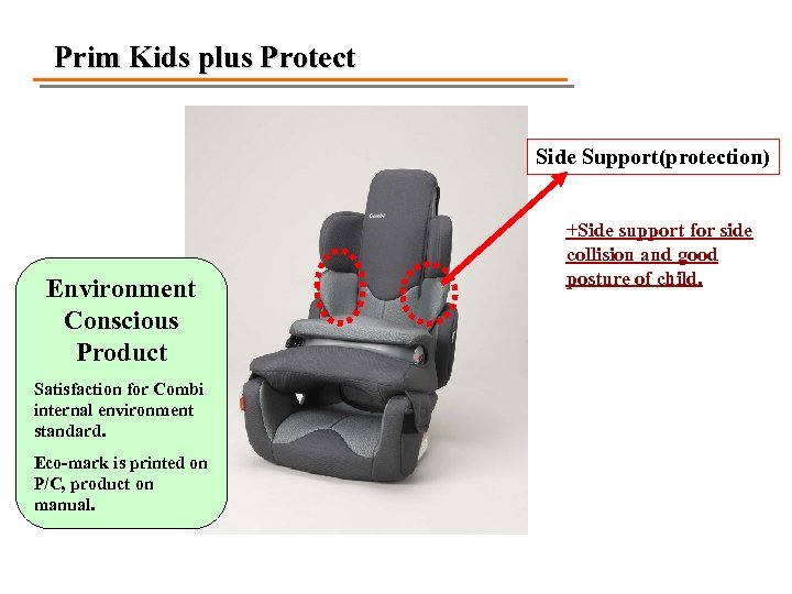 Prim Kids plus Protect Side Support(protection) Environment Conscious Product Satisfaction for Combi internal environment