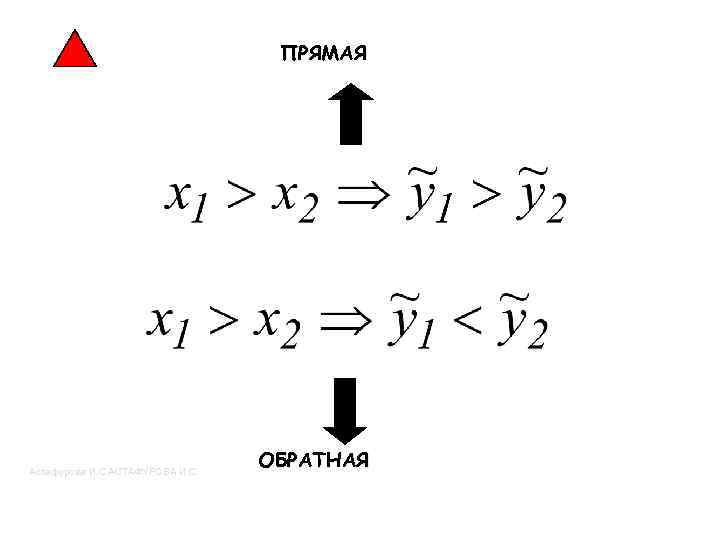 ПРЯМАЯ Астафурова И. С. АСТАФУРОВА И. С. ОБРАТНАЯ 