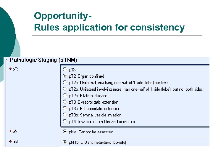 Opportunity. Rules application for consistency 