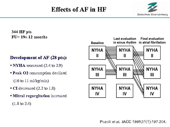 Effects of AF in HF 344 HF pts FU= 19± 12 months Development of