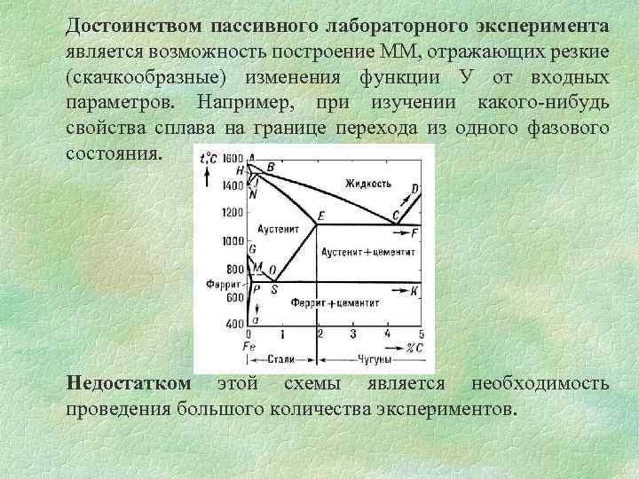 Достоинством пассивного лабораторного эксперимента является возможность построение ММ, отражающих резкие (скачкообразные) изменения функции У