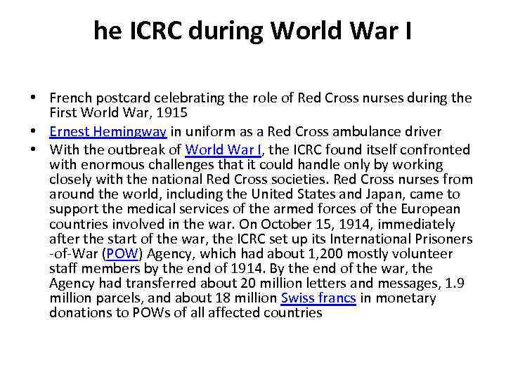 he ICRC during World War I • French postcard celebrating the role of Red