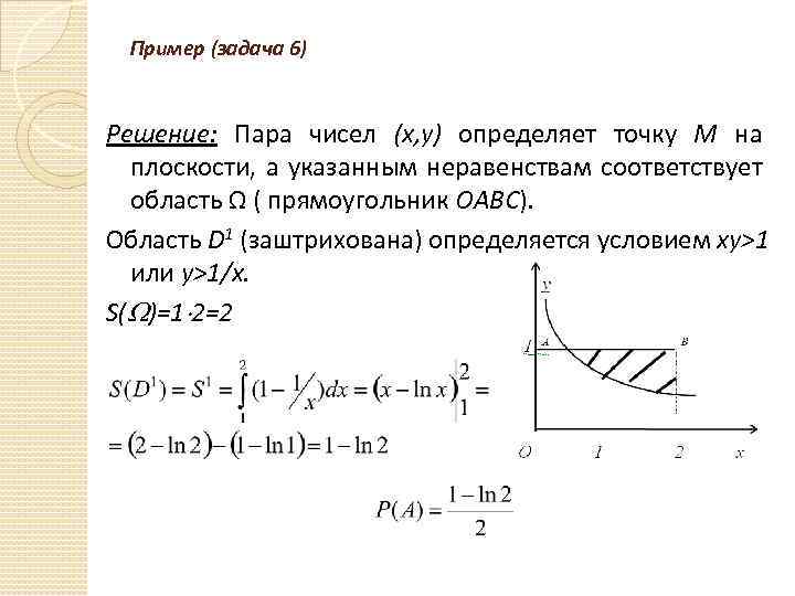 Пример (задача 6) Решение: Пара чисел (x, y) определяет точку М на плоскости, а