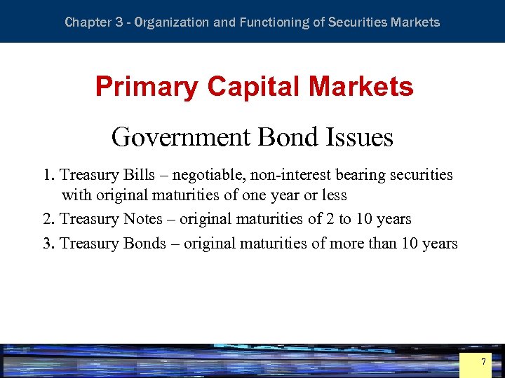 Essentials of Investment Analysis and Portfolio Management Chapter 3 - Organization and Functioning of