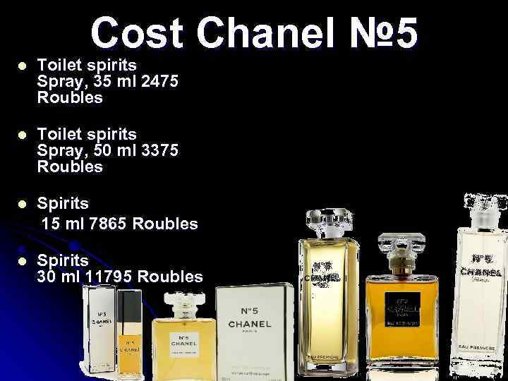 Cost Chanel № 5 l Toilet spirits Spray, 35 ml 2475 Roubles l Toilet