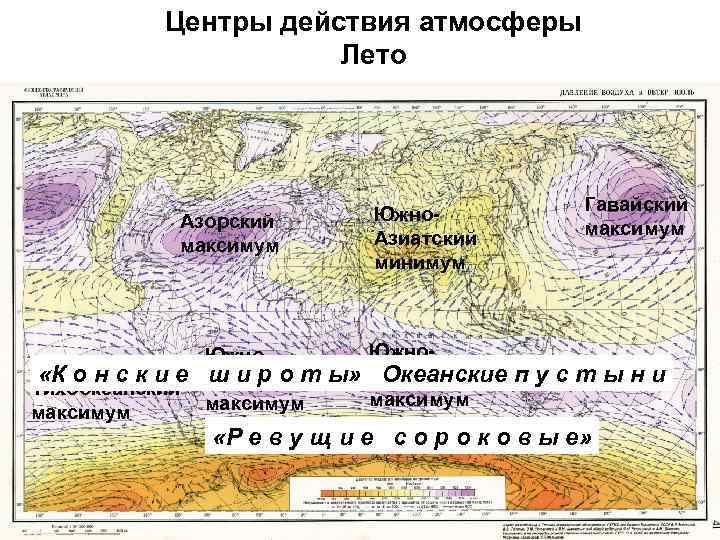 Центры действия атмосферы карта