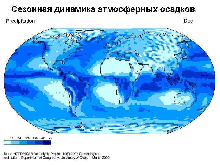 Сезонная динамика атмосферных осадков 