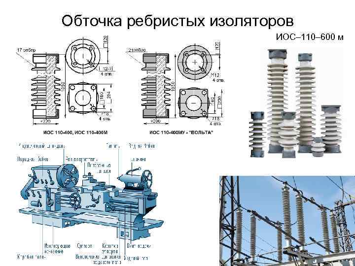 Обточка ребристых изоляторов ИОС– 110– 600 м 