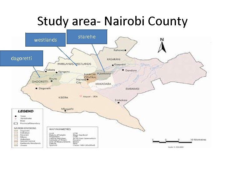 Study area- Nairobi County westlands dagoretti starehe 