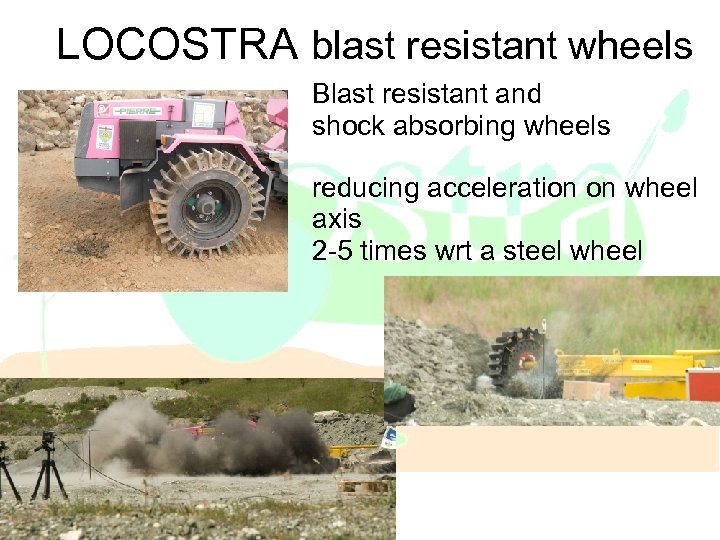 LOCOSTRA blast resistant wheels Blast resistant and shock absorbing wheels reducing acceleration on wheel