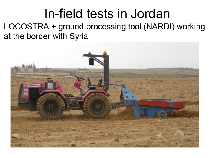 In-field tests in Jordan LOCOSTRA + ground processing tool (NARDI) working at the border