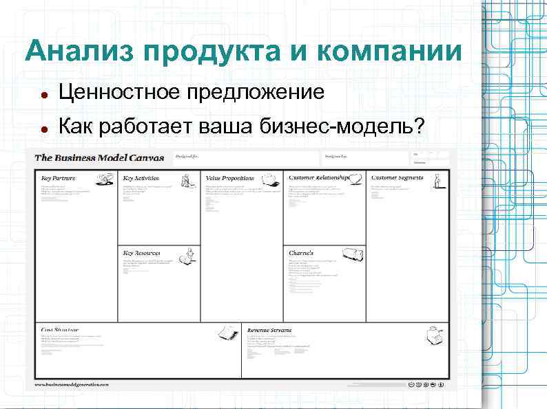 Анализ продукта и компании Ценностное предложение Как работает ваша бизнес-модель? 