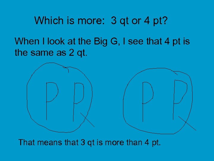 Which is more: 3 qt or 4 pt? When I look at the Big