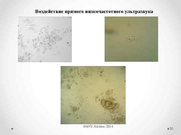 Воздействие прямого низкочастотного ультразвука КНИТУ, Казань, 2014 20 