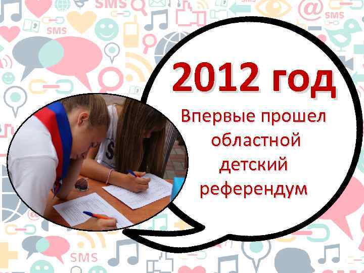 2012 год Впервые прошел областной детский референдум 
