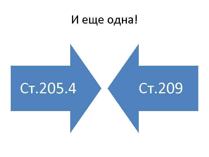 И еще одна! Ст. 205. 4 Ст. 209 