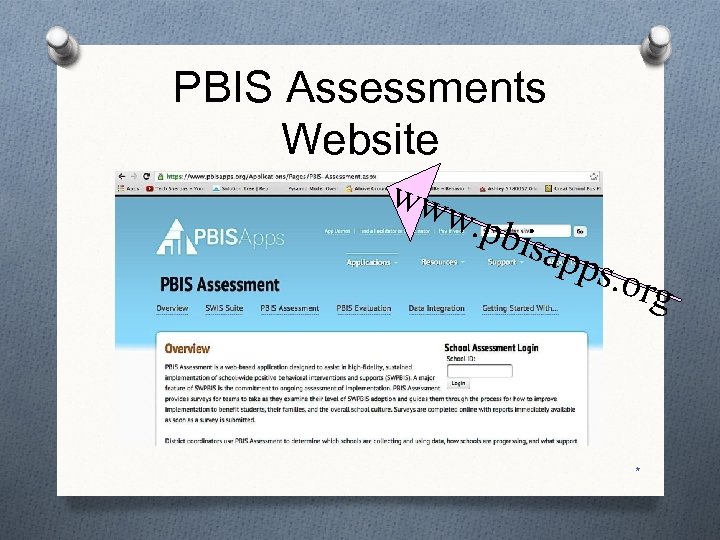 PBIS Assessments Website ww w. p bisa pps. org * 