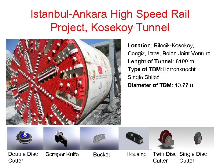 Istanbul-Ankara High Speed Rail Project, Kosekoy Tunnel Location: Bilecik-Kosekoy, Cengiz, Ictas, Belen Joint Venture