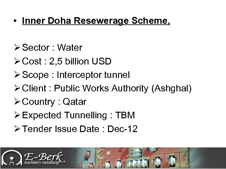 • Inner Doha Resewerage Scheme, Ø Sector : Water Ø Cost : 2,