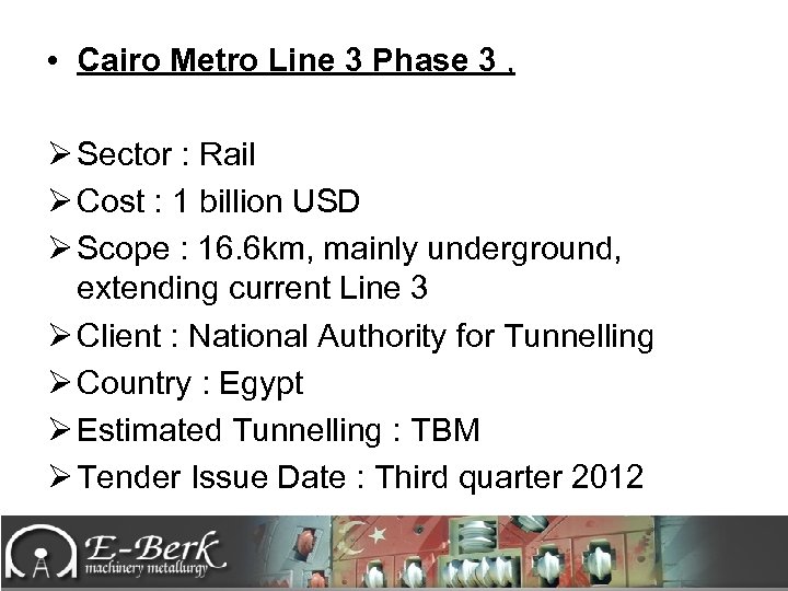  • Cairo Metro Line 3 Phase 3 , Ø Sector : Rail Ø