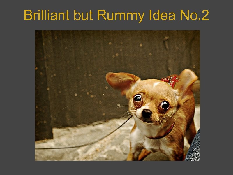 Brilliant but Rummy Idea No. 2 