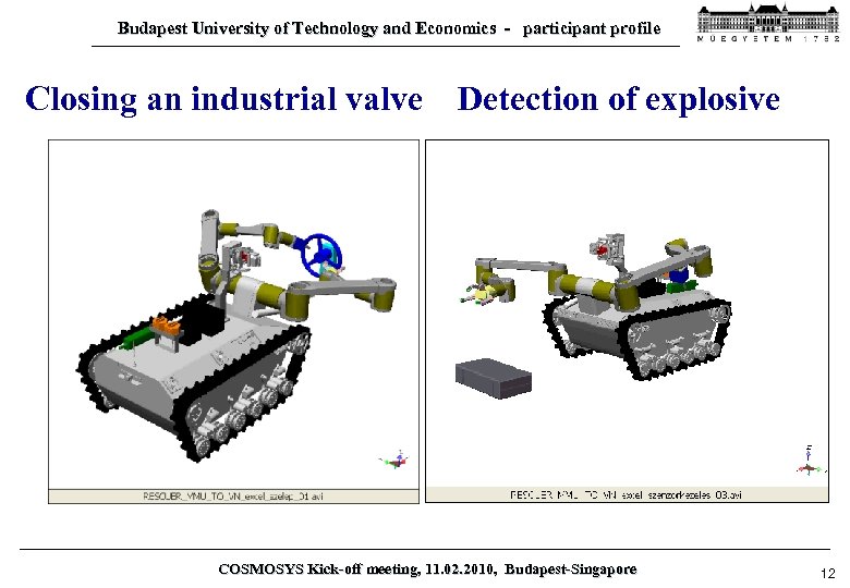 Budapest University of Technology and Economics - participant profile Closing an industrial valve Detection