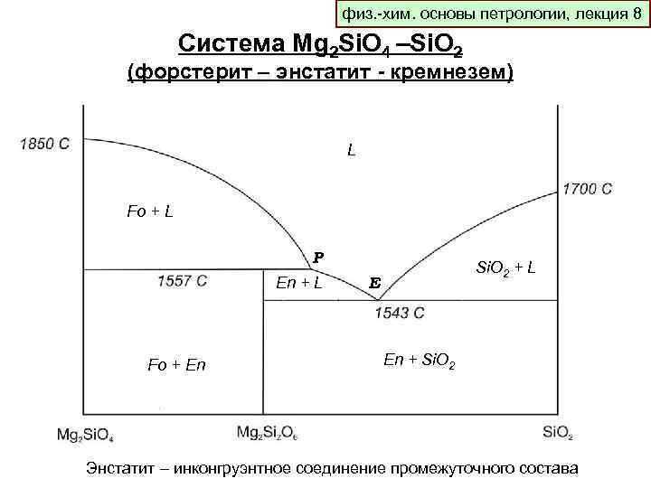 физ. -хим. основы петрологии, лекция 8 Система Mg 2 Si. O 4 –Si. O
