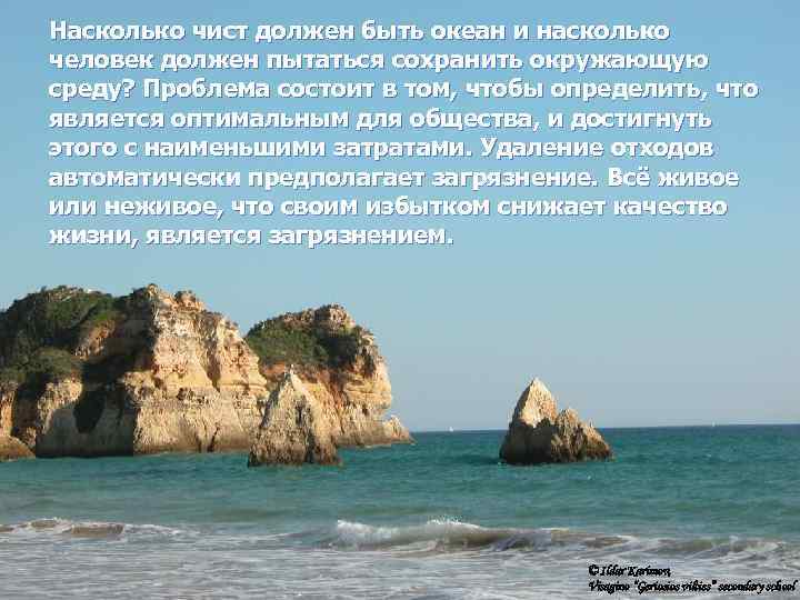 Насколько чист должен быть океан и насколько человек должен пытаться сохранить окружающую среду? Проблема