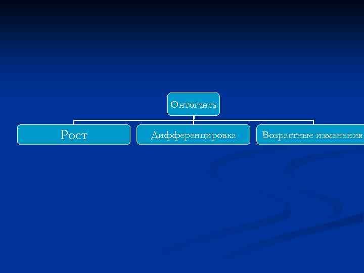 Онтогенез Рост Дифференцировка Возрастные изменения 
